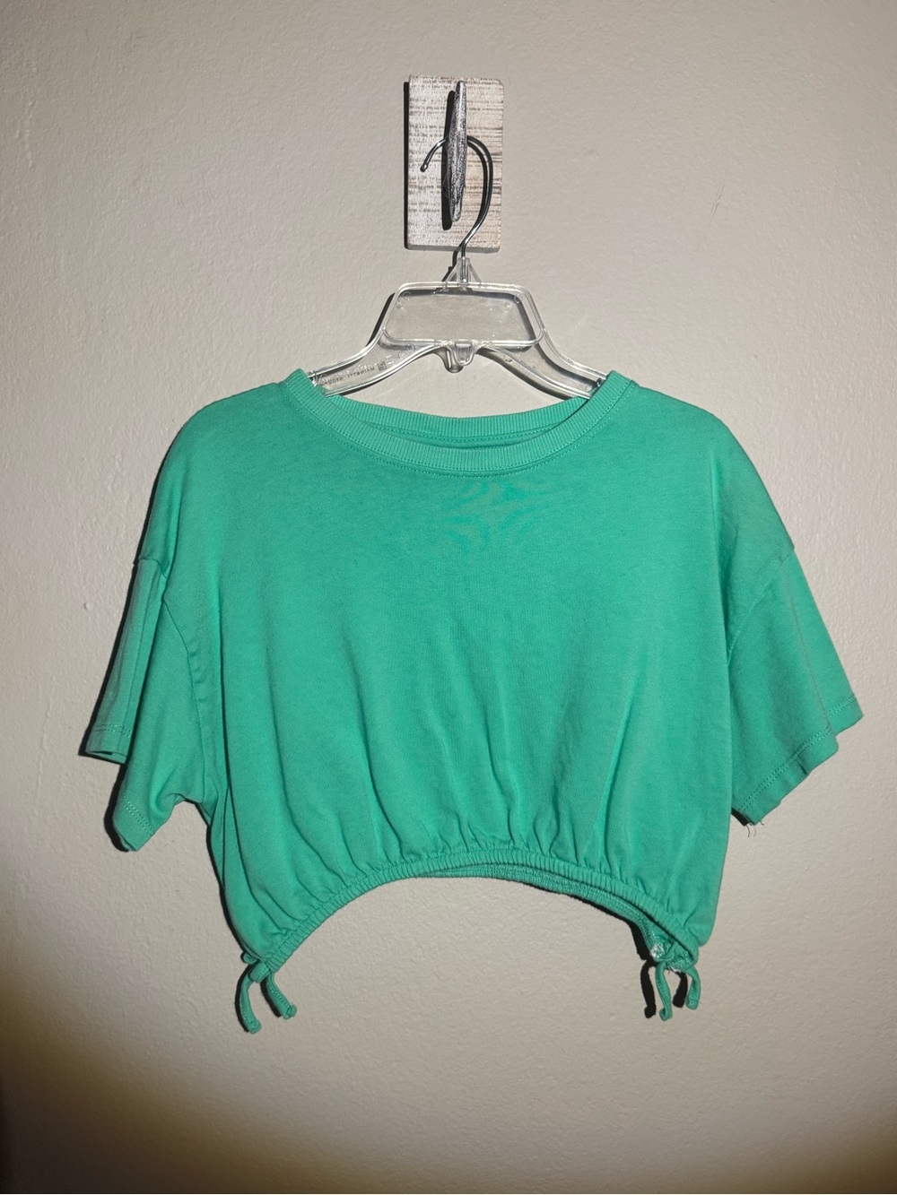 Women’s Drawstring Cropped Tee - TealMint Green